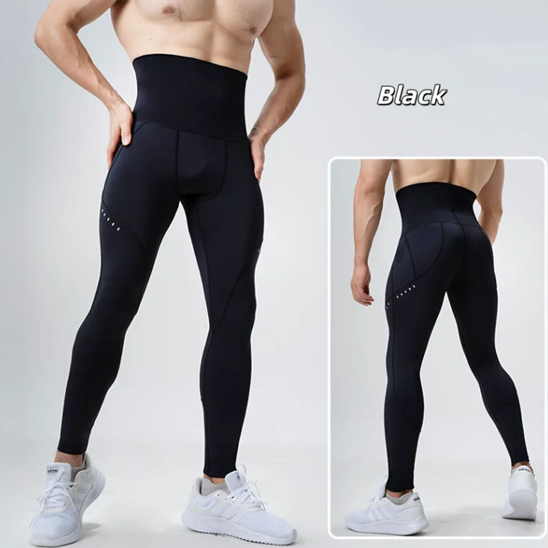 Men High Waist Compression Leg - Compression Long Pant 评论和价格